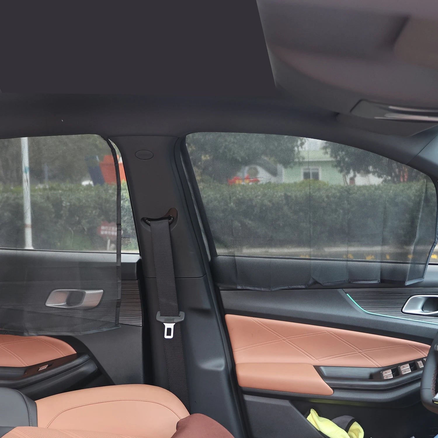 Magnetic Car Sunshade Universal Foldable Unobstructed View Nylon Mesh Curtain with Strong Magnets UV Protection Window Sunshades
