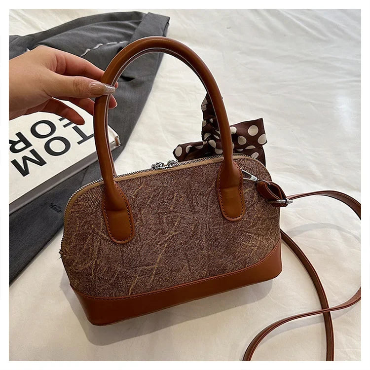 2024 New! Retro Stylish Ruffled Shell Bag - High - End Printed, Ideal for Women's Casual Outings & Versatile Use Free Shipping