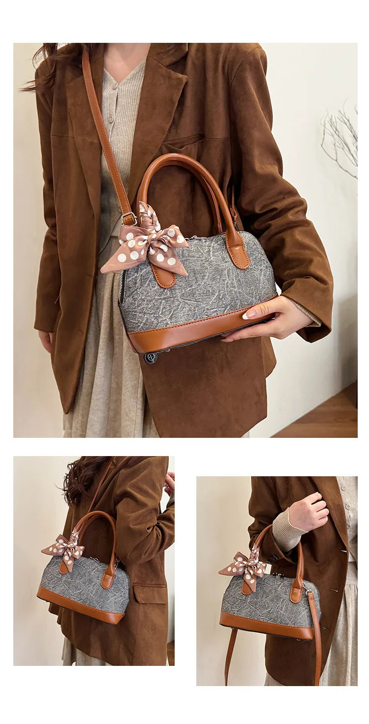 2024 New! Retro Stylish Ruffled Shell Bag - High - End Printed, Ideal for Women's Casual Outings & Versatile Use Free Shipping