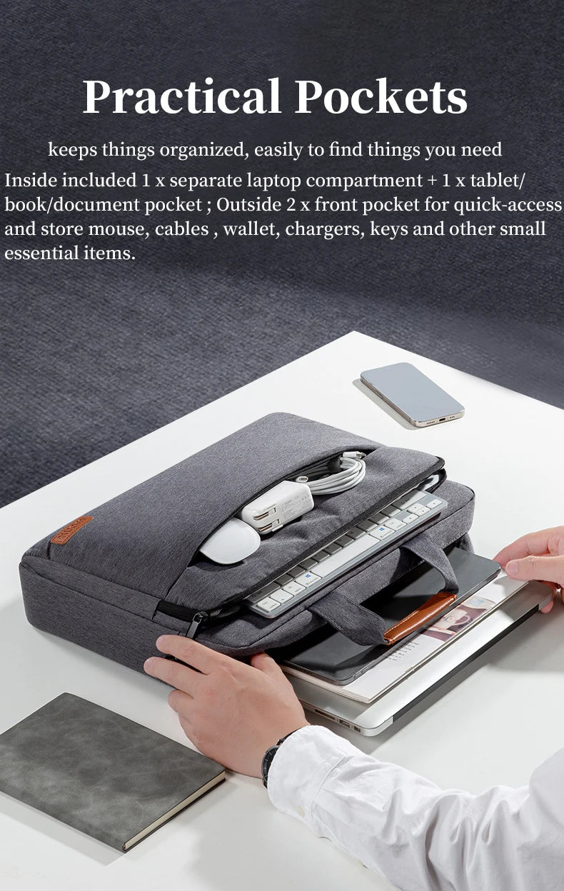 Laptop Bag 15.6 Inch Messenger Shoulder Handbag for Men Business School Travel Work Briefcase for MacBook Lenovo Acer Asus Dell