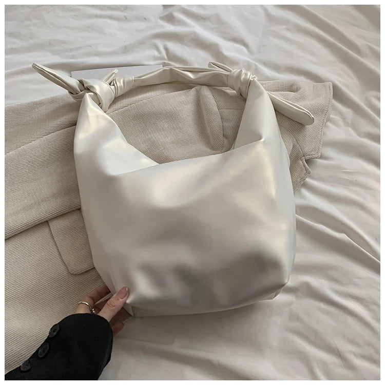 Leisure soft large-capacity bag female 2024 new fashion work shoulder bag college students relax tote bag