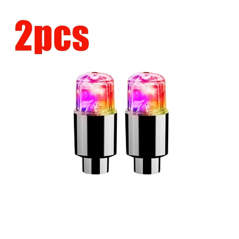 Car Hub Ambient Light Bicycle LED Tire Lights Universal Car Neon Lamp Valve Cover Lights Tire Colorful Flashing Bulb Decoration
