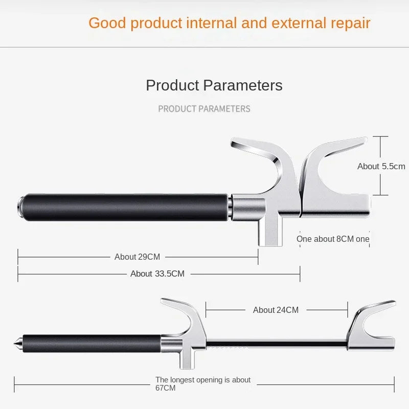 Car Steering Wheel Lock Anti-Theft Car Device Universal Fit Adjustable Length Clamp Double Hook Retractable Steering Lock With