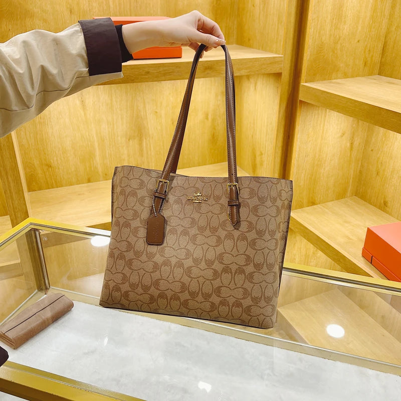 Fashionable Solid Color Shopper Bag - Large Capacity Commuter Tote With Elegant Minimalist Design And Premium Leather Trim