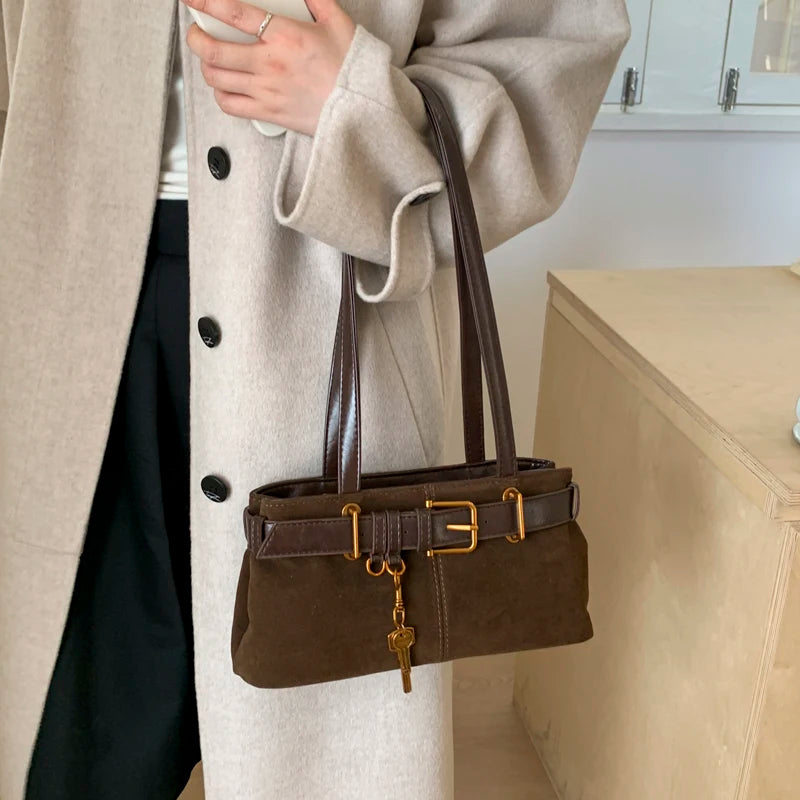 Shoulder Bag for Going Out to Work, Autumn and Winter Retro High-End Bag for Women, 2025 New Shoulder Underarm Bag 1257JC