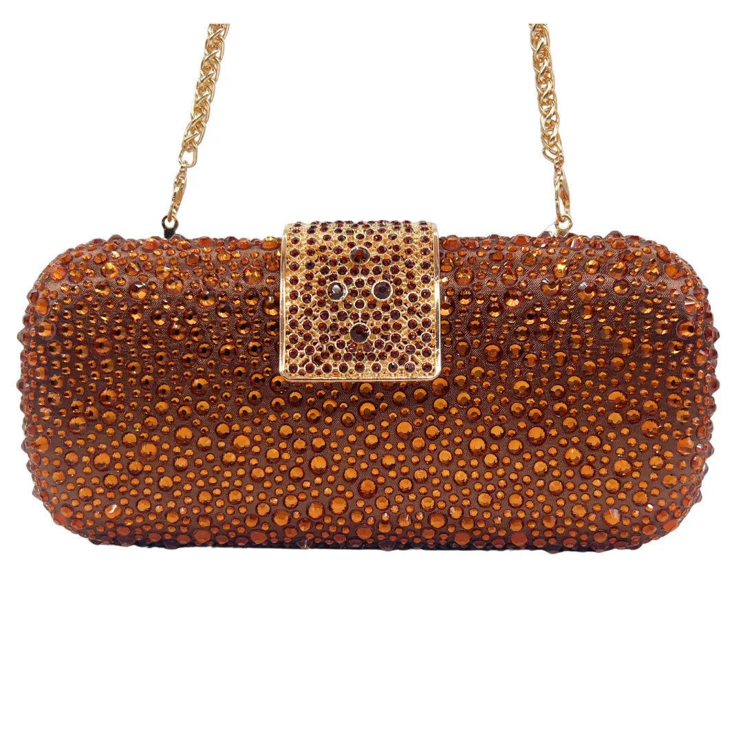 Luxury Evening Bag for Women Fashion Small Clutch Rhinestone Handbag Vintage Beaded Polyester Fiber Hard Shell Handbag