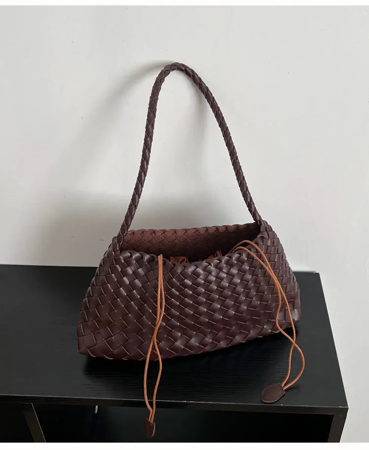 Hand woven armpit bag, women's new high-end and versatile retro handbag, single shoulder mother bag
