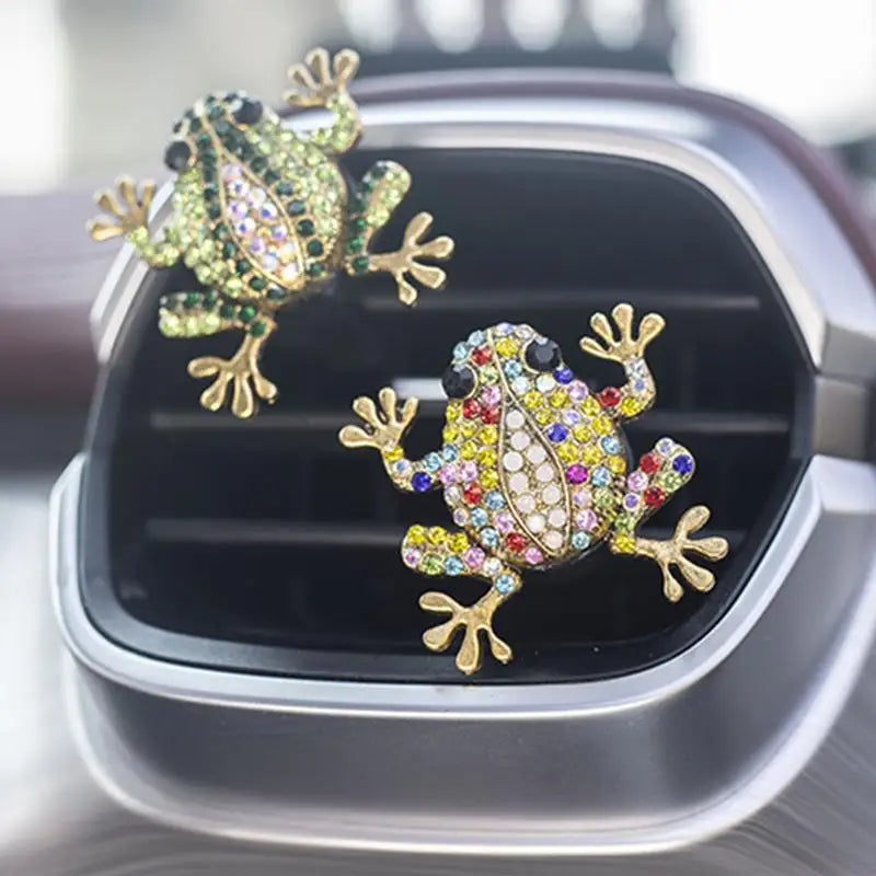 Car Diffuser Vent Clip Rhinestone Frog Perfume Diffuser Air Freshener Clip Long-Lasting Aroma Interior Decor Tool For SUVs RVs