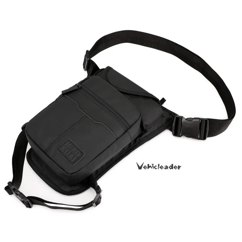 New Nylon Men Drop Leg Bag Fanny Pack Motorcycle Riding Casual Shoulder Cross Body Thigh Male Hip Belt Waist Bags Cafe Racer
