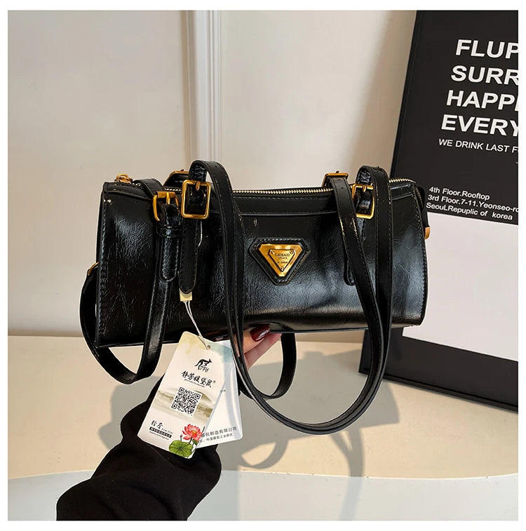 Luxury Brand Leather Messenger Bag, Women's Crossbody Bag For Ladies, Elegant Tote Bags With Famous Designer Popular Style