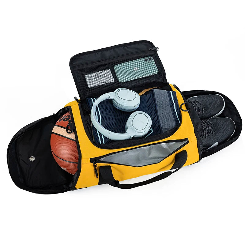 Men Sport Backpack Waterproof Gym Bags Separation Basketball Backpack Large Duffel Handbag Fitness Training Shoulder Bag Dry Wet