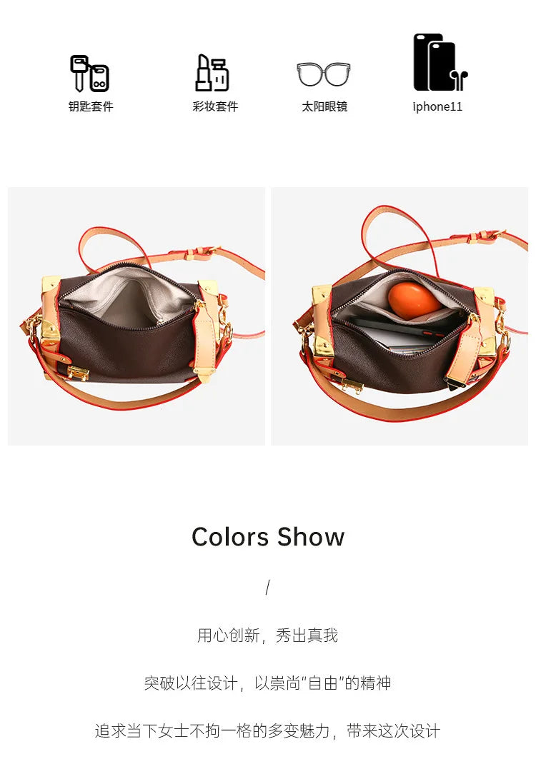 French Luxury Box Bag Mini Square Purse, Multi-Way Shoulder/Crossbody, High-End PU Leather, Compact & Stylish, Elegant Work Bag