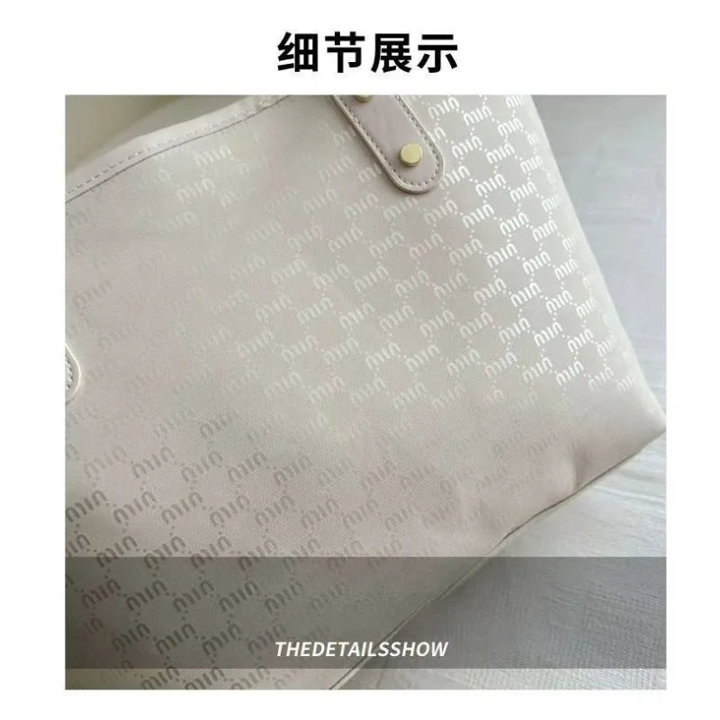 Luxury-textured Tote Handbag for Women, 2025 Summer New Design Large Capacity Checkered Shoulder Bag, Trendy Underarm Bag