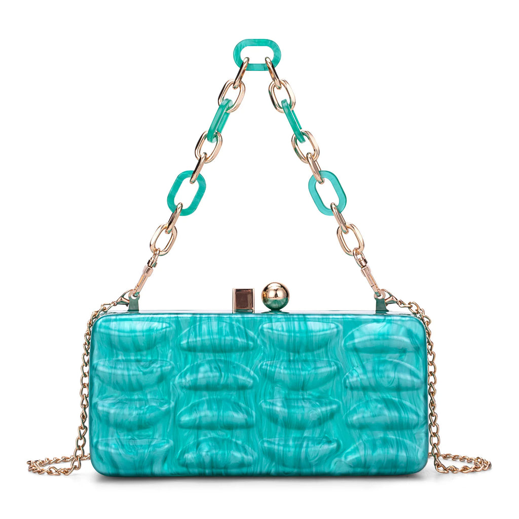 Luxury Evening Bag For Women Elegant Acrylic Hard Surface Ladies Clutch 5 Color Hangbag Party Wedding Shoulder Bags 2024 Fashion