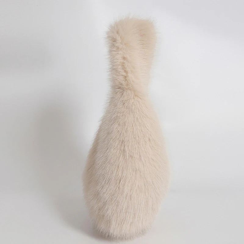 Small Hobo Handle Bags for Women Shoulder Bags Designer Furry Purse and Handbags Fashionable Cute Female Plush Bag