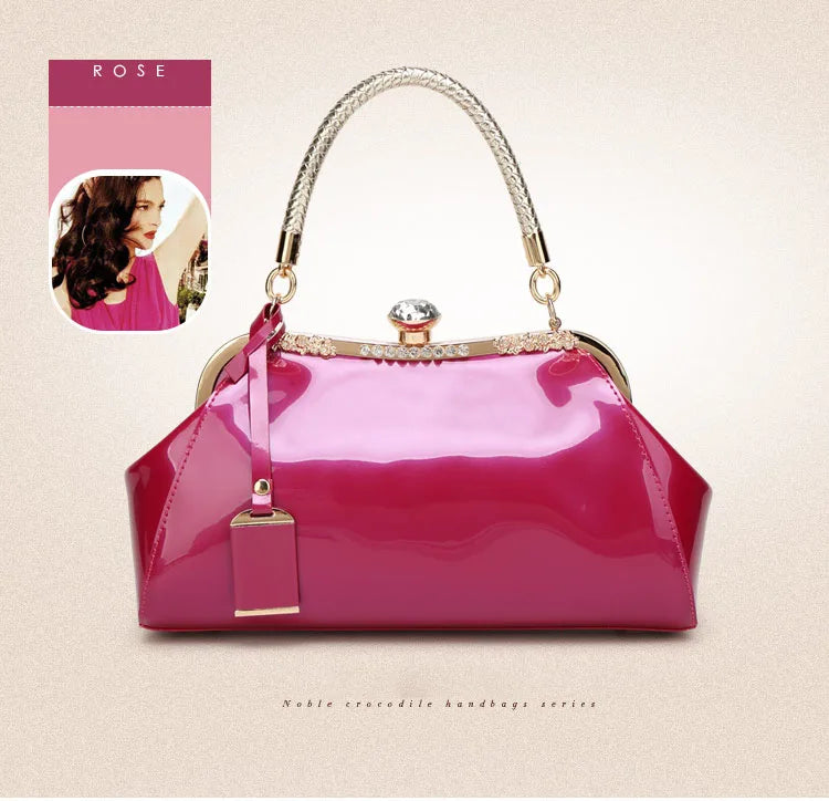 Elegant Patent Leather Evening Bags for Women Ladies Clutch Shoulder Handbags Wedding Party Accessories bolsa feminina