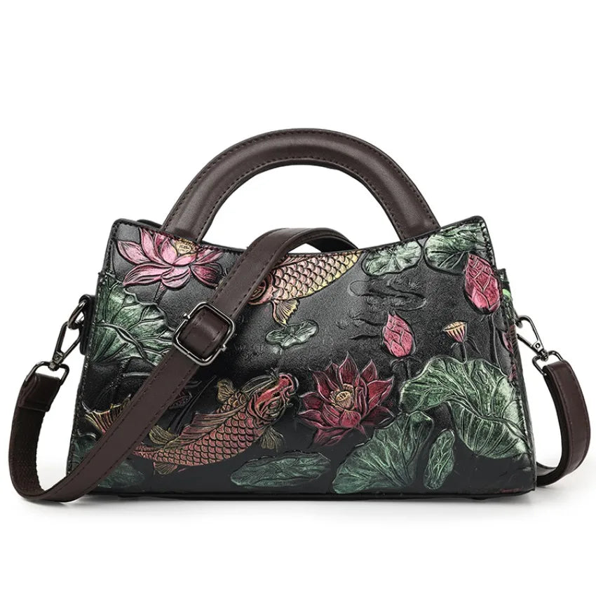 Luxury Designer Handbag Women One Shoulder Bag Retro Goldfish Diagonal Cross Bag High-quality Office Handbag New Crossbody Purse