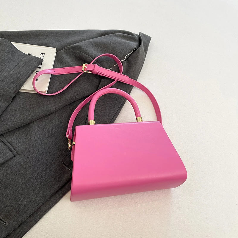 Luxury Black Handbag Classic Women Bag 2024 New Designer Shoulder Bag High Quality Solid Pu Leather Crossbody Small Square Bag