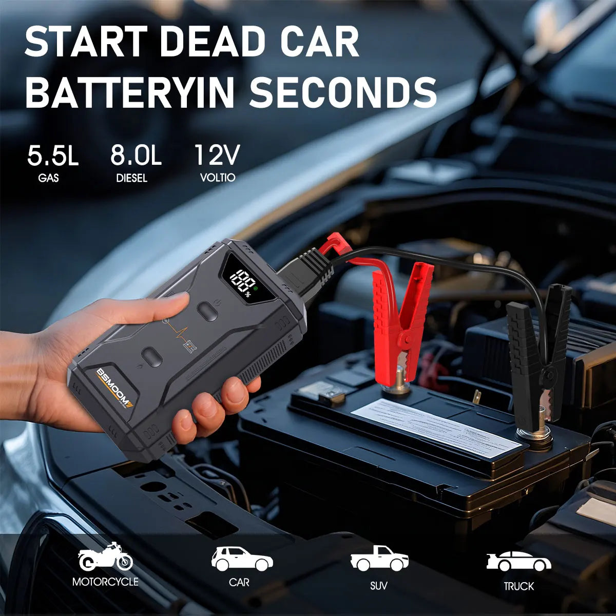 Car Jump Starter Battery Power Bank for Car Starter Portable Emergency Booster 12V Auto Starting Device Petrol Diesel