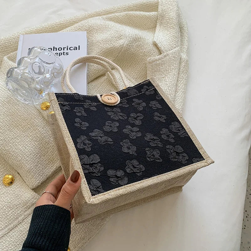 2025 Linen Bags Handbag For Women Shopper Tote Bag Fashion Designer Bag Convenient Large-capacity For Travel Grocery Bag