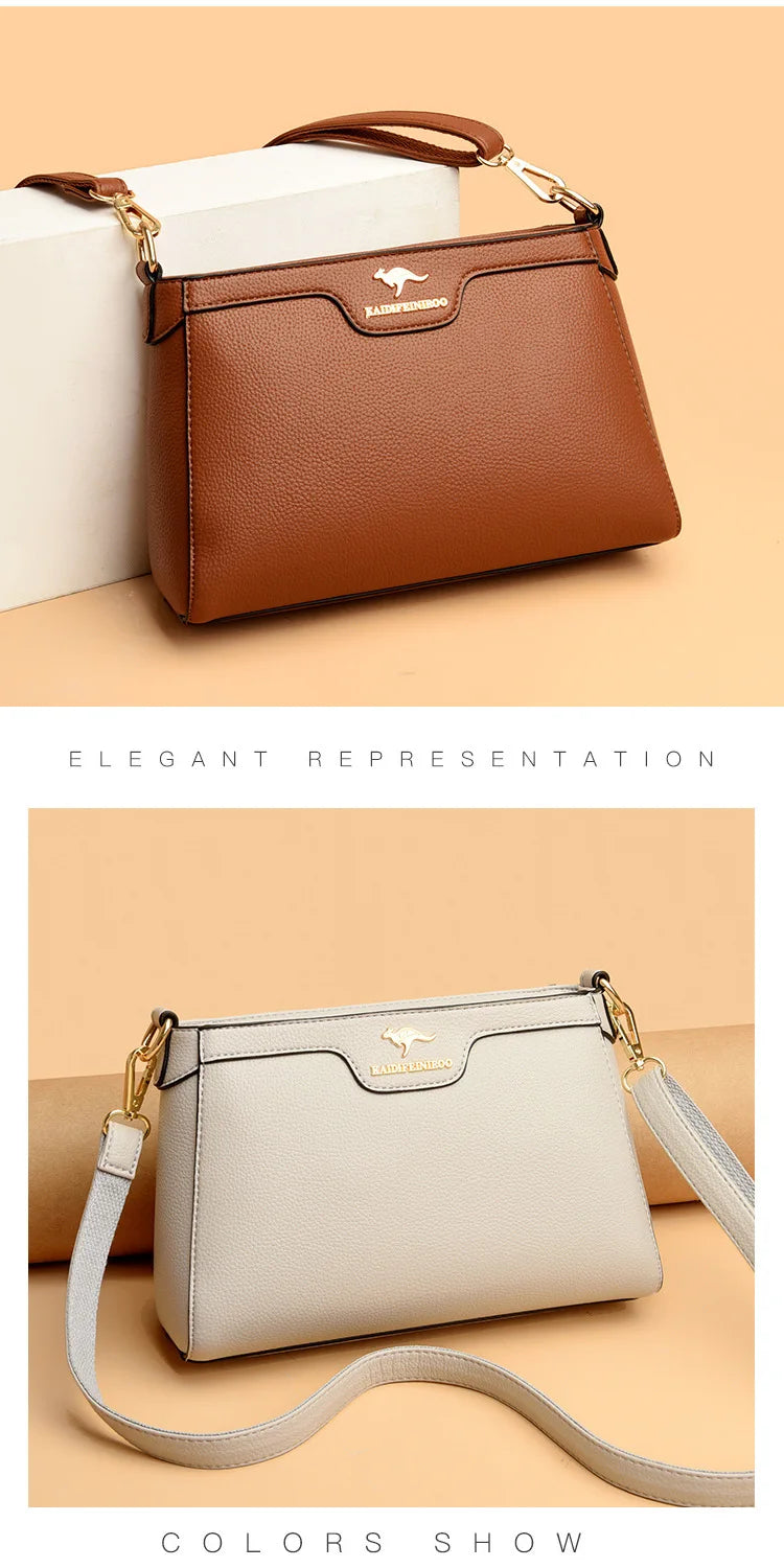 Fashionable Urban Women's Crossbody Bag Single Shoulder Bag Small Square Bag Stylish Mom Bag PU Material Medium Size Zipper O...