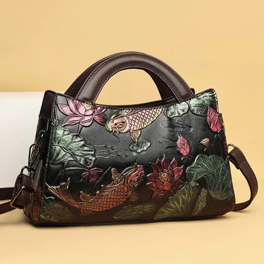 Luxury Designer Handbag Women One Shoulder Bag Retro Goldfish Diagonal Cross Bag High-quality Office Handbag New Crossbody Purse