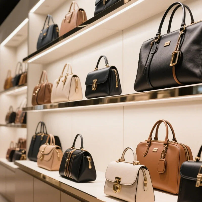 Chic Handbags For Women In Genuine Leather, By Luxury Brand With Decorative Elements, Timeless And Versatile Accessory