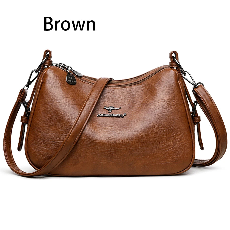 Luxury Designer Ladies Handbags New High Quality Leather Shoulder Bag for Women Female Retro and Minimalist Crossbody Bag Purses