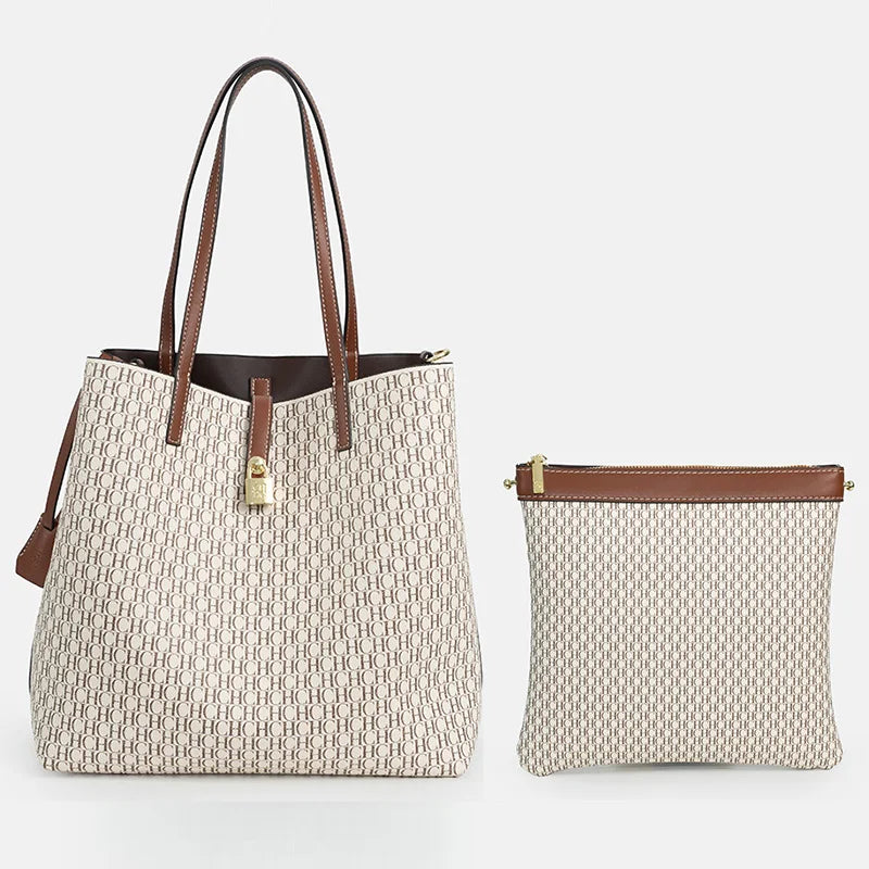 CHCH Women's Tote Bag Summer New Large Leisure Personalized Bag Retro Capacity Mother and Child Wallet