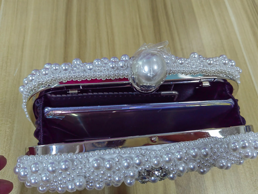 Elegant pearl evening bag, evening dress bag, formal party bag, ball bag, clutch bag, chain bag