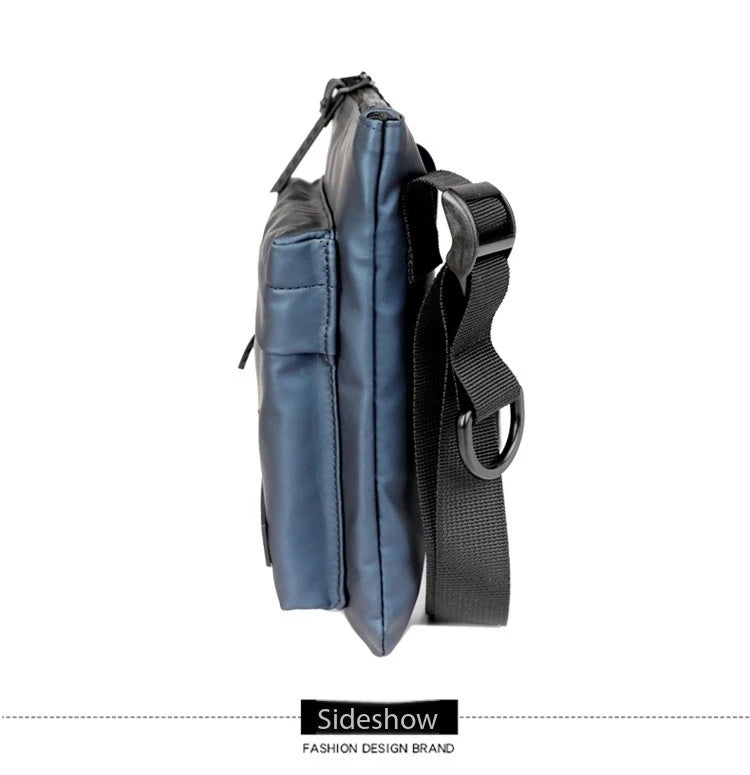 Messenger Sling Bags For Men Casual PU Leather Zipper Crossbody Pouch Simple Mini Crossbody Phone Bag Male Side Shoulder Bag