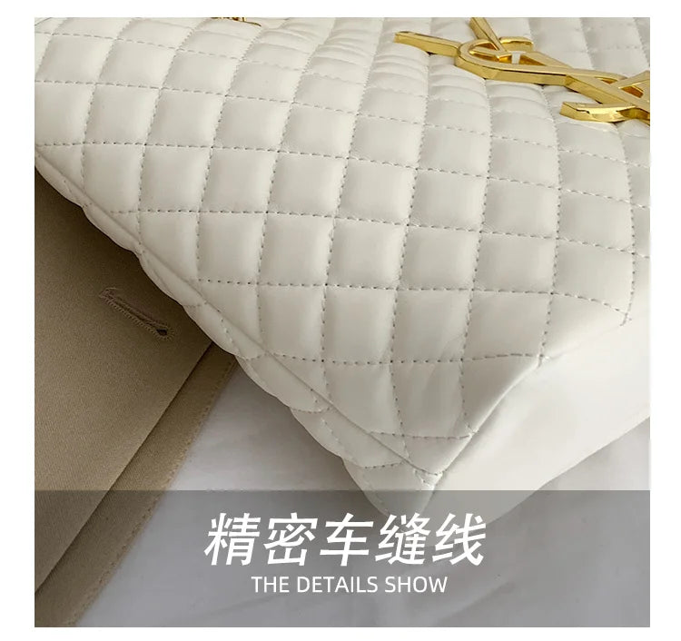 2025 New Designers' Large Capacity Ladies' Bags - Luxurious Retro Diamond Pattern Shoulder Bags with High-Quality Texture Tote B