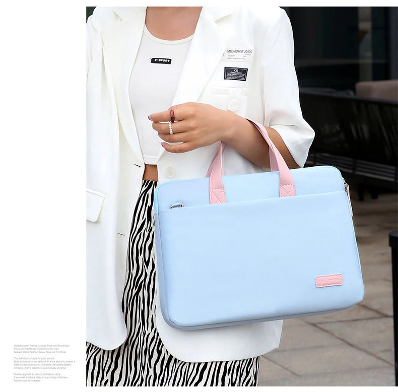 Lightweight Laptop Bag Portable Women Business Shoulder Messenger Bag  14/15 Inch Handbag Waterproof Storage Bags Briefcases