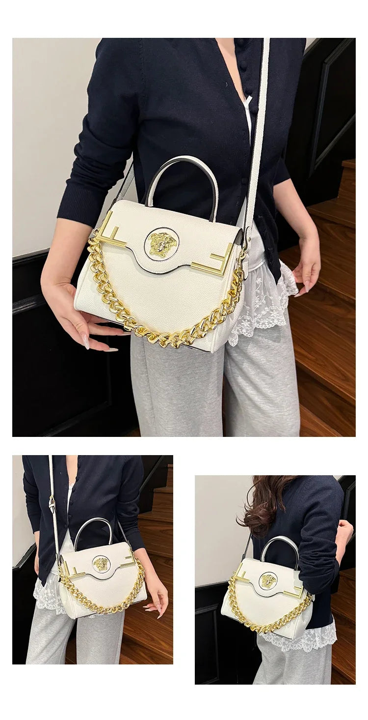 Famous Designer Women's Stylish Leather Shoulder Bag - Classic Elegant Ladies Crossbody Bag Handbags Fashion