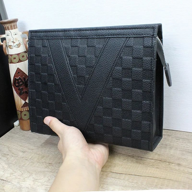 Luxury Men's Clutch Bag High-End Envelope Sle Casual Busin Wallet Trendy Handheld Soft Synthetic Leather for Young Men
