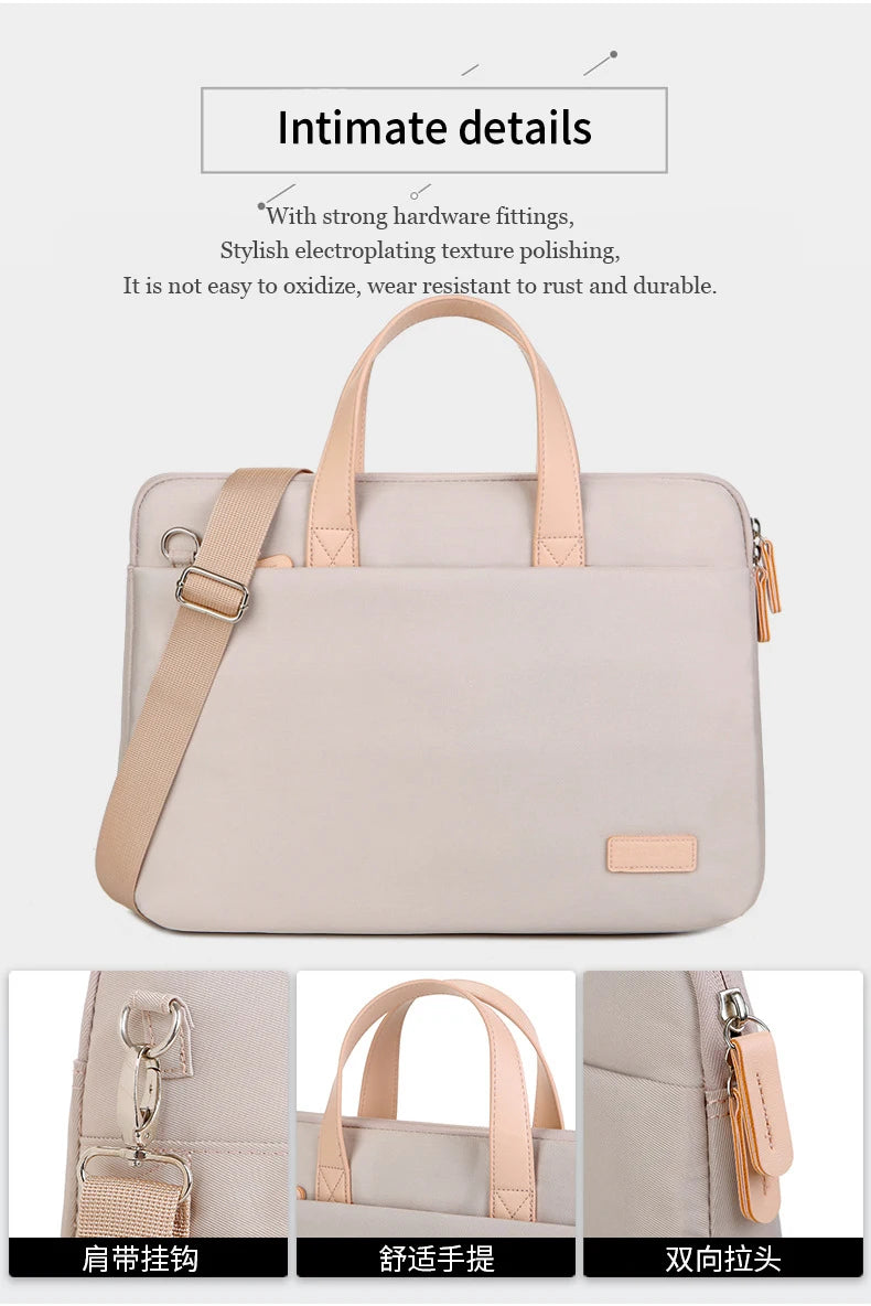 Lightweight Laptop Bag Portable Women Business Shoulder Messenger Bag  14/15 Inch Handbag Waterproof Storage Bags Briefcases