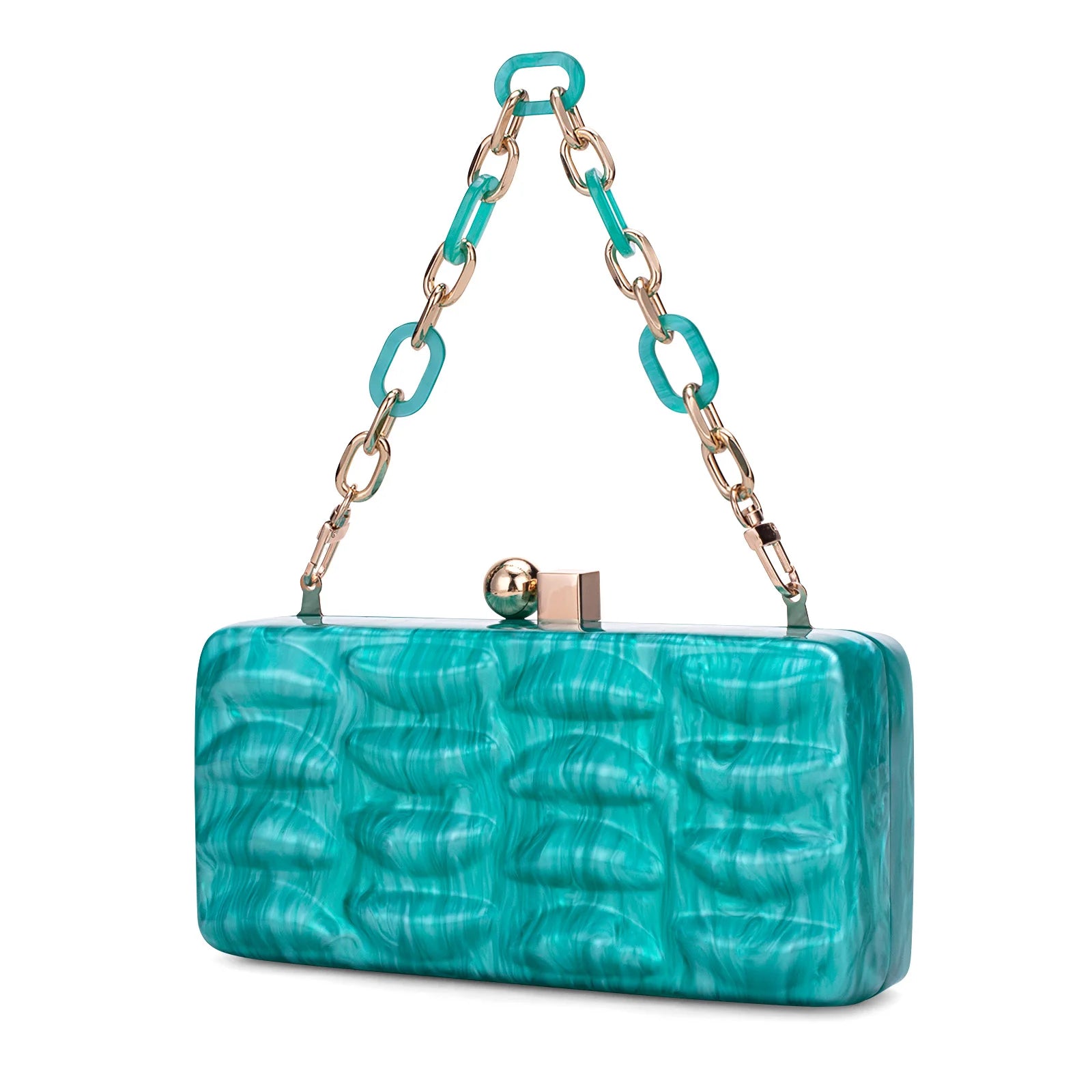 Luxury Evening Bag For Women Elegant Acrylic Hard Surface Ladies Clutch 5 Color Hangbag Party Wedding Shoulder Bags 2024 Fashion