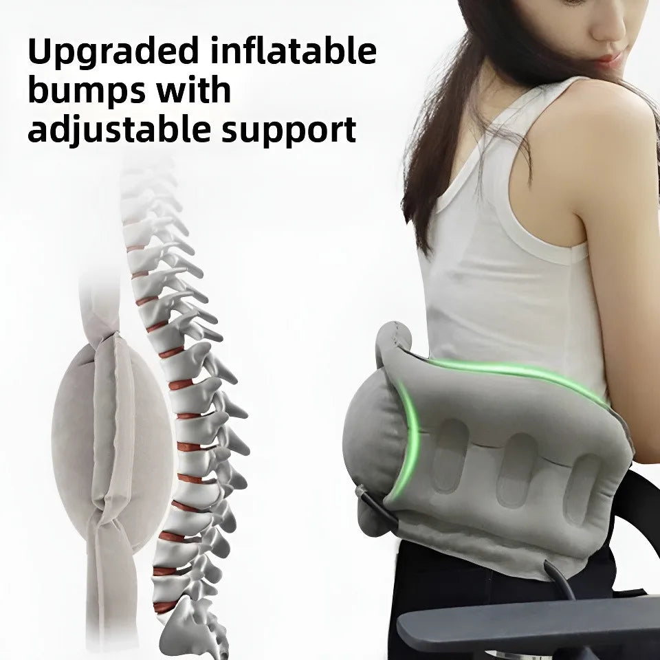 Lumbar Support For Cars High-speed Rail Airplanes Travel Lower Back Pain Relief Seat Pillow Waist Cushion Inflatable Backrest