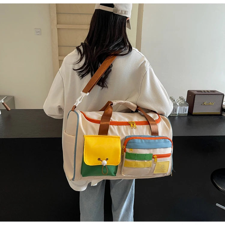 Travel Bag, Duffel Bag Cosmetics Bag, Professional Fitness Bag, Yoga Swimming Training Backpack, Satchel Shoulder Crossbody Tote Bag, Suitable for Men and Women