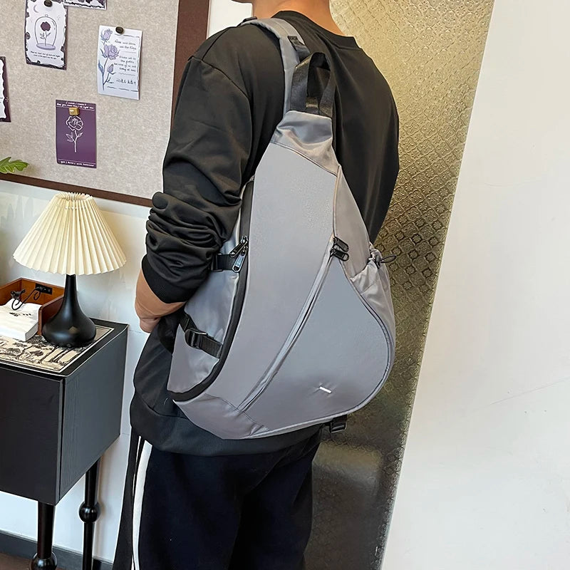 Sling Bags for Men Large Capacity Man Chest Bag Casual Travel Unisex Crossbody Bag Nylon Storage Shoulder Bag Student Backpacks