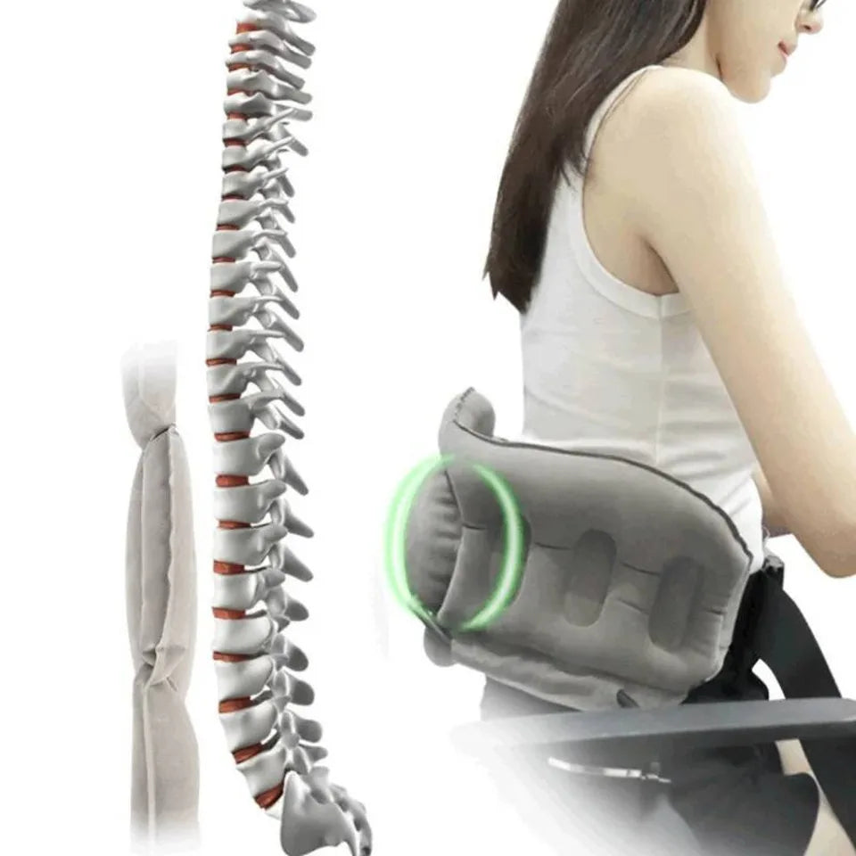 Lumbar Support For Cars High-speed Rail Airplanes Travel Lower Back Pain Relief Seat Pillow Waist Cushion Inflatable Backrest