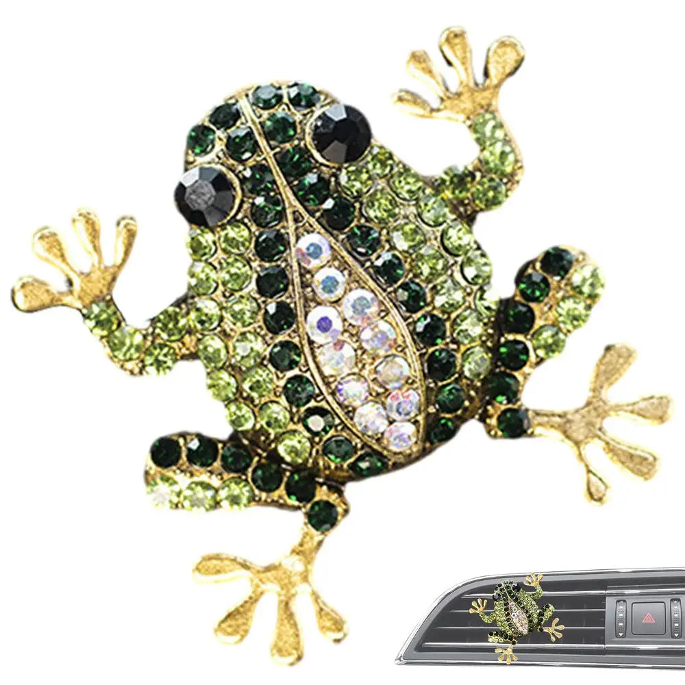 Car Diffuser Vent Clip Rhinestone Frog Perfume Diffuser Air Freshener Clip Long-Lasting Aroma Interior Decor Tool For SUVs RVs