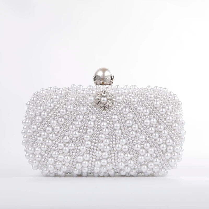 Elegant pearl evening bag, evening dress bag, formal party bag, ball bag, clutch bag, chain bag
