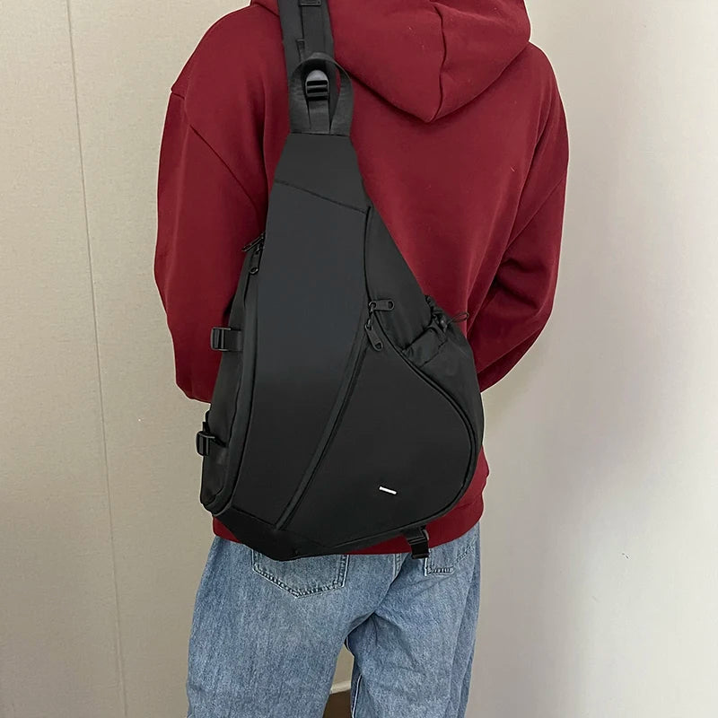 Sling Bags for Men Large Capacity Man Chest Bag Casual Travel Unisex Crossbody Bag Nylon Storage Shoulder Bag Student Backpacks