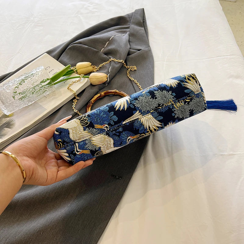 Luxury Evening Clutch Bag For Women Bride Wedding Clutch Purse Chain Shoulder Bags Small Party Handbag Rattan Handle Handle Tote