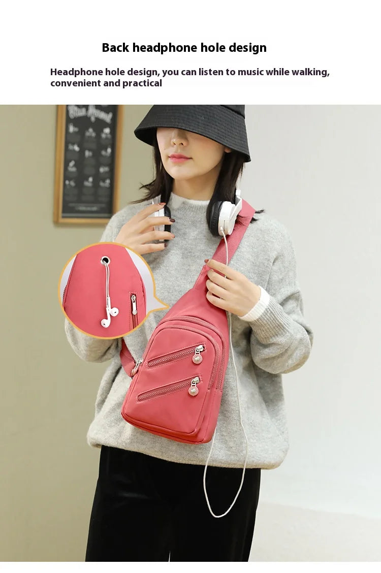 Sling Chest Bag for Women Nylon Fashionable Fanny Pack Shoulder Bags for Women Chest Waist Pack for Travel Crossbody Bags 2024