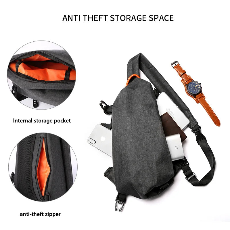 Multifunction Sling Bag Chest Bags for Men Fashion Casual Shoulder Anti Theft Male Single Shoulder Durable Mini Travel Pouch