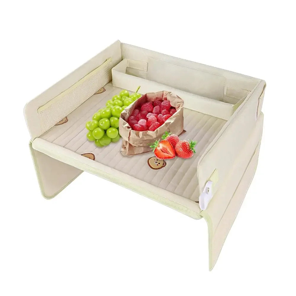 Car Seat Tray For Kids Foldable Multiple Pockets Waterproof Car Table Portable Large Capacity Table For Dining Drawing Car