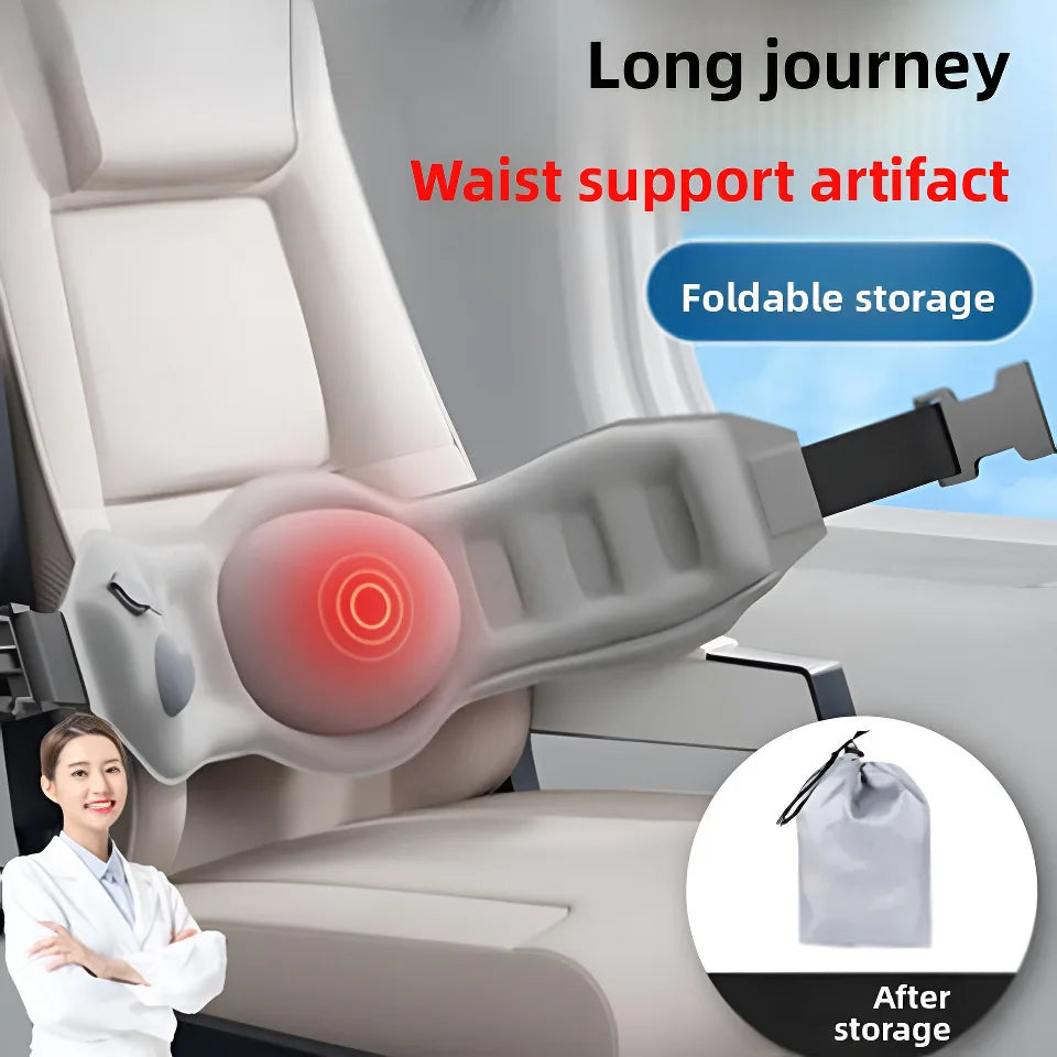 Lumbar Support For Cars High-speed Rail Airplanes Travel Lower Back Pain Relief Seat Pillow Waist Cushion Inflatable Backrest