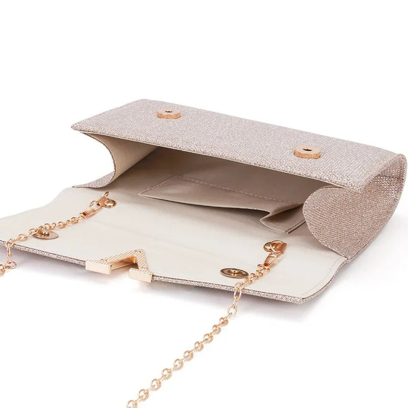 Luxury Designer Evening Bags for Women Glitter Handbag Elegant Party Bag with Chain Strap Women's Handbags Sequin Clutch Wallets